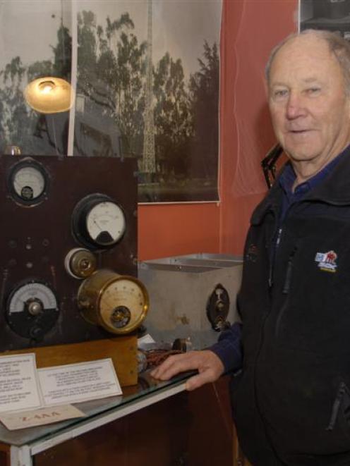 Alf Bell, of Lake Hayes, with some of the equipment used in 1924 to transmit the first transworld...