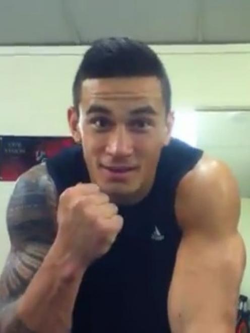 Sonny Bill Williams 'threatens' James Burnside in this video grab from YouTube.