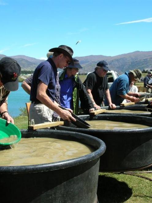 Amateur gold panners try their luck at the 17th annual New Zealand Gold Panning Championships,...