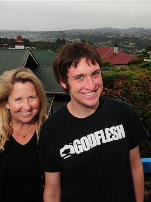 American permanent residents in Dunedin, Margi MacMurdo-Reading and her son, Walker MacMurdo (19)...