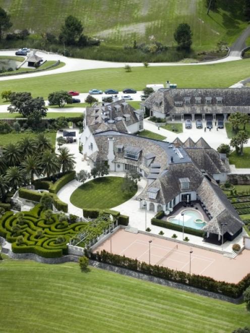 An aerial shot of Kim Dotcom's mansion in Coatesville. Photo from the New Zealand Herald