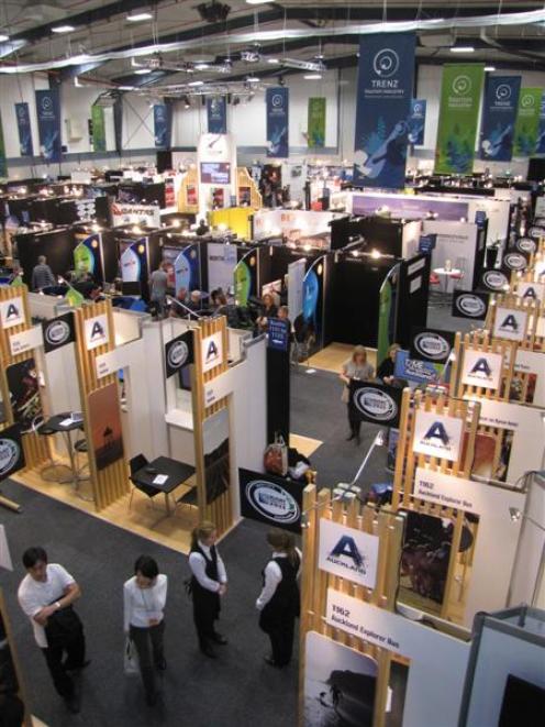 An aerial view of some of the 175 North Island exhibitors, set up in the Queenstown Events Centre...