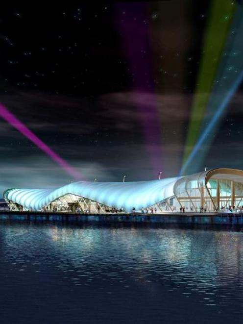 An artist's impression of the "Cloud", at Queens Wharf on the Auckland waterfront, that will hold...