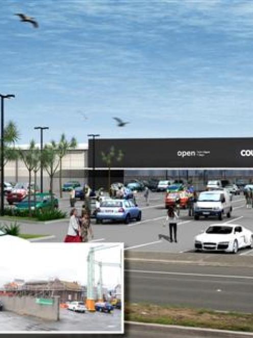 An artist's impression of the proposed Countdown on Andersons Bay Rd, Dunedin, with (inset, left)...