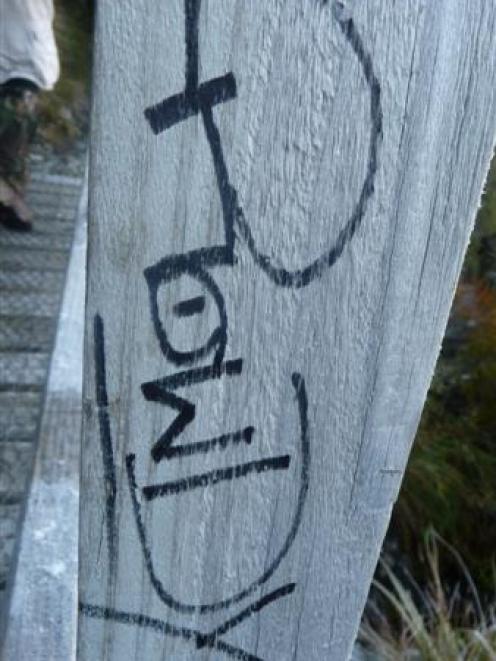 An example of the tagging on Routeburn Track. Photo supplied.