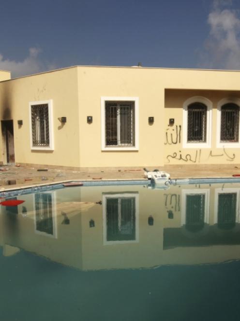 An exterior view of the U.S. consulate, which was attacked and set on fire by gunmen in Benghazi....