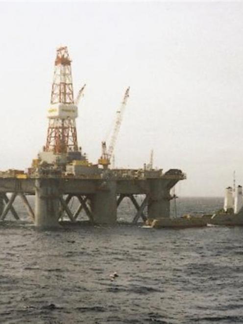 An oil rig is expected in the Great South Basin within a year. Photo from ODT files.