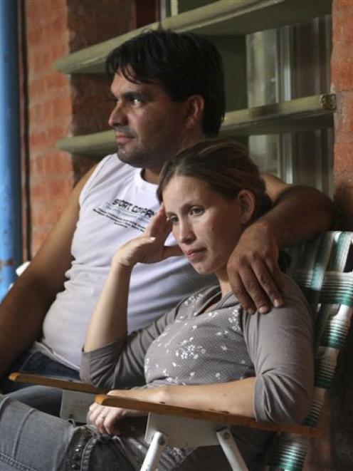 Analia Bouter and her husband Fabian Veron. (AP Photo/Juan Pablo Faccioli)