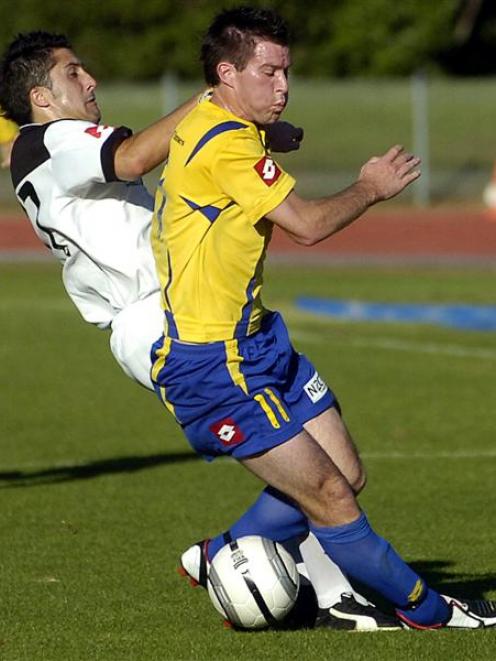 Andy Coburn, pictured playing for Otago United against Wellington at the Caledonian last season,...