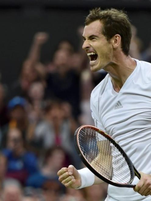 Andy Murray celebrates his victory over Kevin Anderson.  REUTERS/Toby Melville