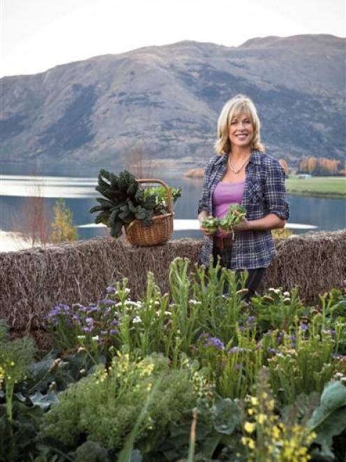 Annabel Langbein in her Wanaka garden, which features in her TV series. Photo by Alix Carere.