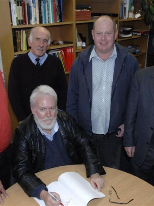Prof Timothy Darvill (left), with University of Otago archaeologists Prof Glenn Summerhayes ...