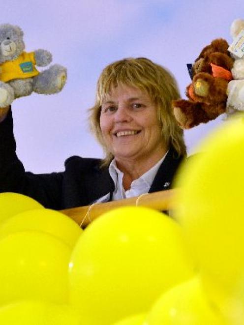 ANZ North Dunedin branch manager Judy Chiles holds some of her Daffodil Day bear collection in...