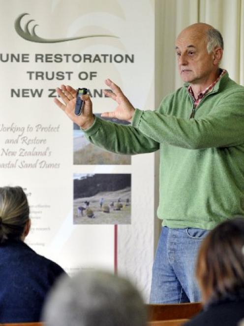 Applied coastal scientist Jim Dahm shows how changes can be made to coastal dunes with community...