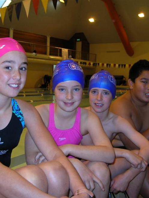 Goldfields Primary School swimmers (from left), Mere Hancock (10), Nikayla Bolch (10), Matthew...
