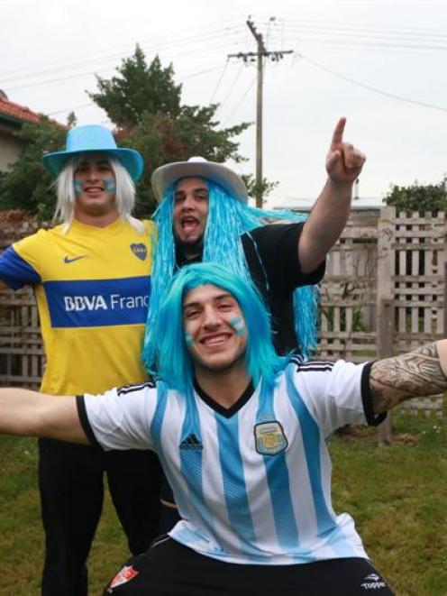 Argentinians (back, left) Diego Biro, Dino Lascaler and Gonzalo Angella (front) have their sights...