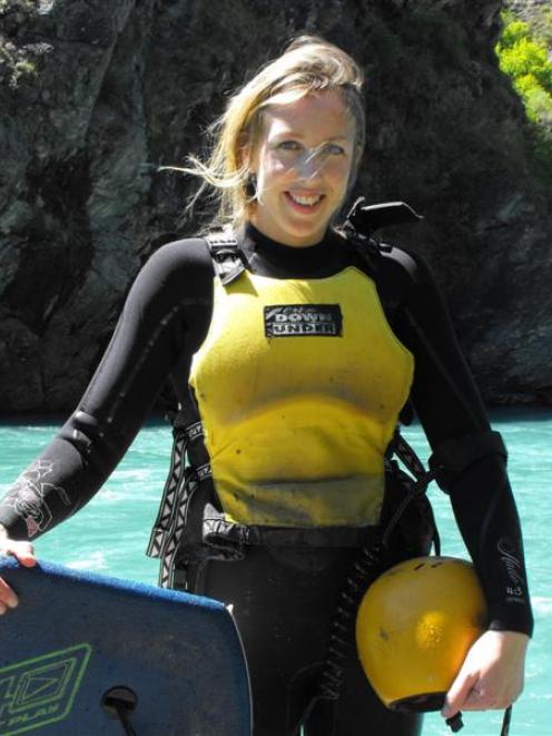 Arrowtown-based riverboarder Emily Cournane at the Kawarau River ahead of her world-first attempt...