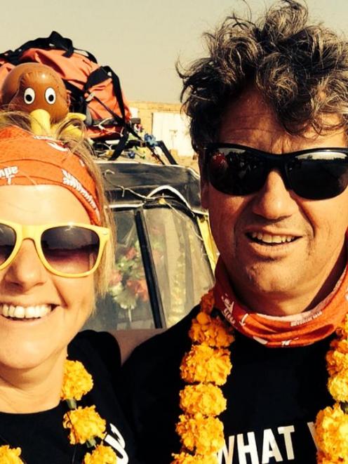 Arrowtown couple Lisa and Edward Guy set off yesterday on a 3000km, 11-day journey across...