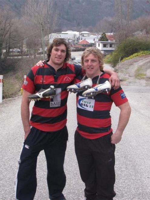 Arrowtown lock Daniel Dodds (left) and  captain Aidan Winter, who are leaving the side, for...
