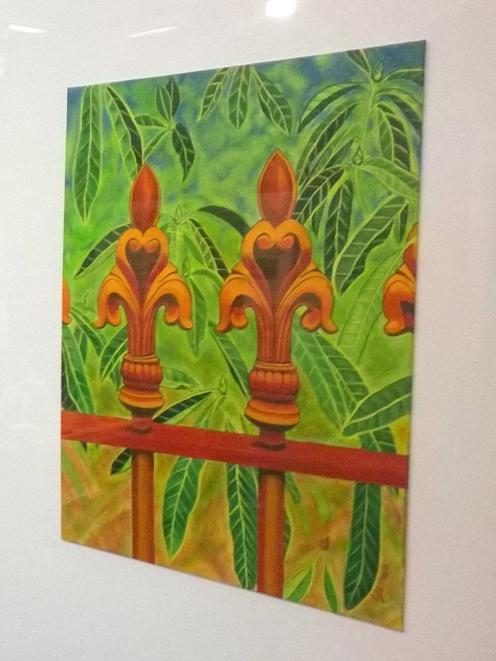 Rhododendron and cast iron, by Lynette Barker