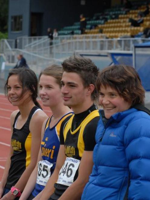Athletes Rebekah Greene, Biddy Skerten and Toby Flett at their last training session at the...