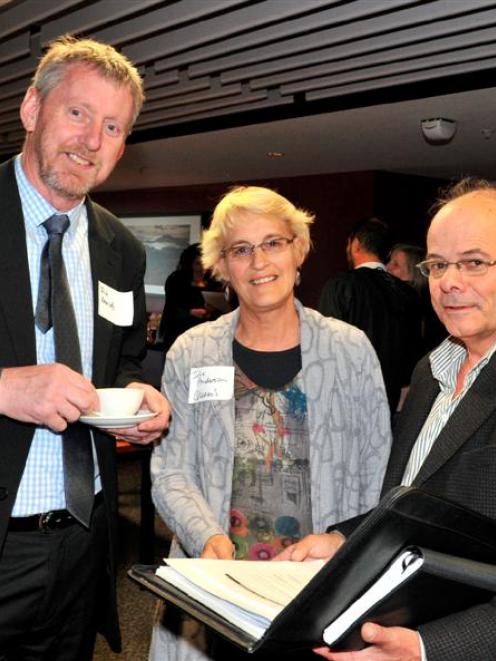 Attending a Ministry of Education workshop in Dunedin yesterday are (from left) Otago Secondary...