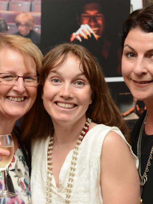Attending the Dunedin Theatre Awards at the Fortune Theatre in Dunedin last night are (from left)...