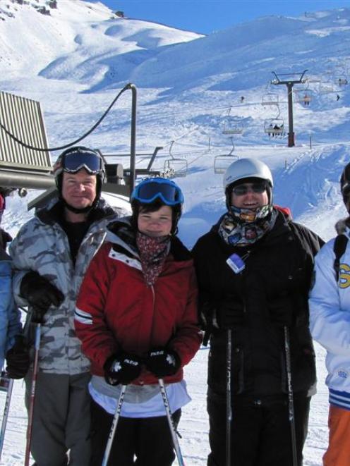 Aucklanders (from left) Caitlin (12), Peter and Ollie (13) Treacy and Simon and Nick Jamieson (17...