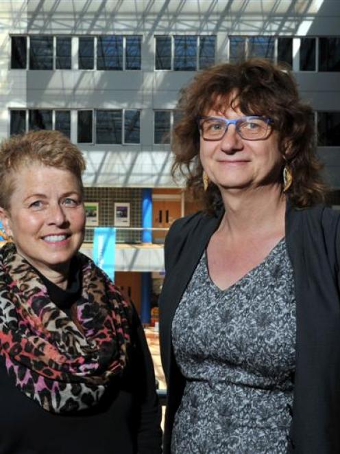 Audacious business challenge judges Prof Melissa Baucus (left) and Eva Gluyas at the University...