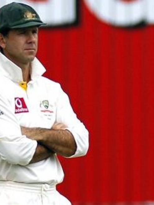 Australia captain Ricky Ponting watches play during the second Ashes test in Adelaide earlier...