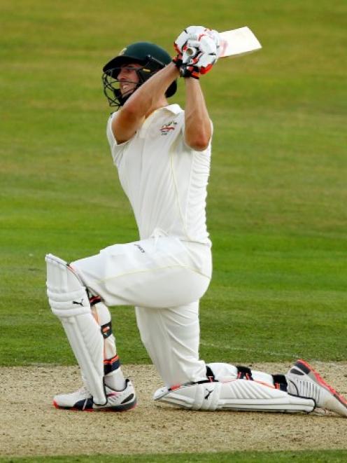 Australia's Mitch Marsh opened his shoulders against the Essex attack. Photo Reuters