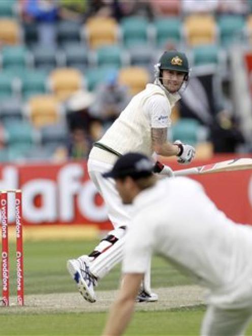 Australian captain Michael Clarke, cente is caught by New Zealand captain Ross Taylor off the...