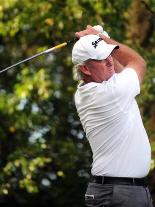 Australian David Saunders tees off during the third and final round of the City of Dunedin...