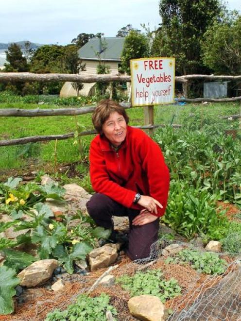 Author and gardening enthusiast Diana Noonan in her Papatowai road-side garden plot, which offers...