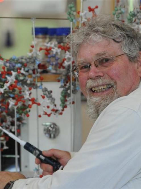 Award-winning University of Otago biochemist Prof Warren Tate reflects on a model depicting a...