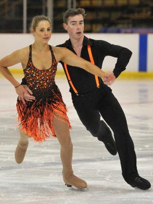 Ayesha Campbell and Shane Speden in action at the national figure skating championships at the...