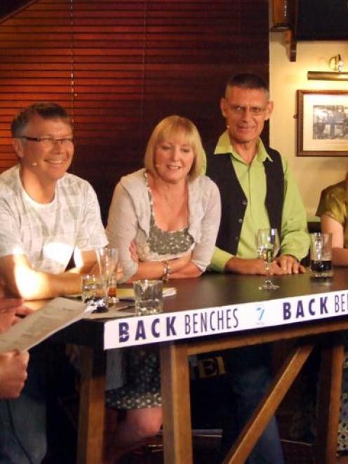 Back Benches co-host Wallace Chapman grills MPs David Parker (Labour), Jacqui Dean (National),...