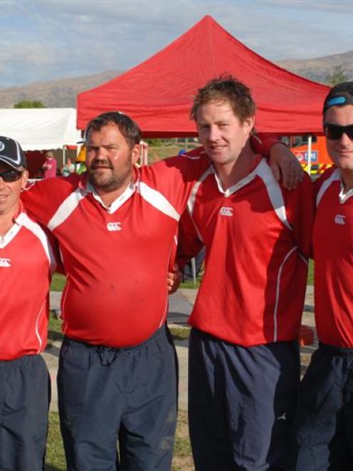 Balclutha Volunteer Fire Brigade  members (from left) Craig Botting, Nathan Davey, Jason Watt and...