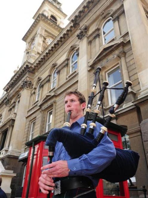 Banned bagpiper Simon McLean has won a partial reprieve from the Dunedin City Council. Photo by...