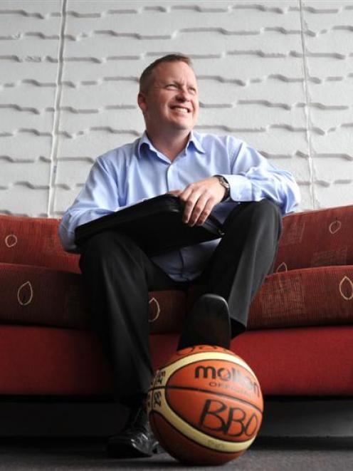 Basketball New Zealand chief executive Tim Hamilton talks hoops in Dunedin yesterday. Photo by...
