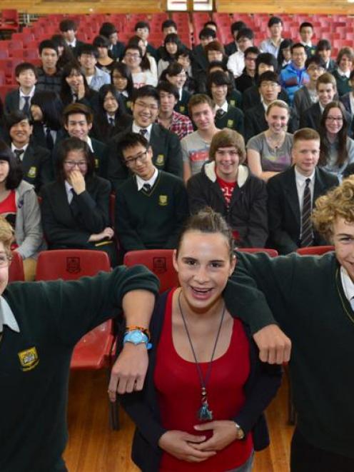 Bayfield High School international fee-paying pupils (from left) Cedric Ingemey (14), of Germany,...