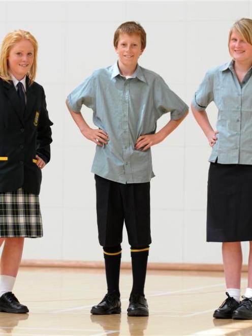 Bayfield High School pupils (from left) Ashleigh Wilson (16), James Lamb (13) and Maxine Buswell...