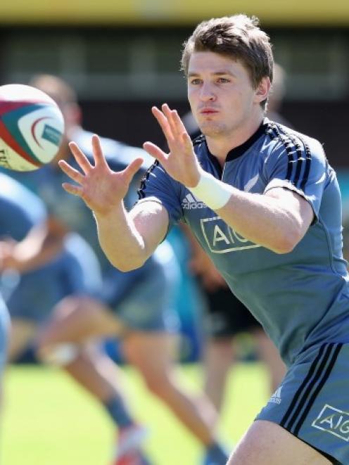 Beauden Barrett in action during a recent All Black training session. Photo Getty