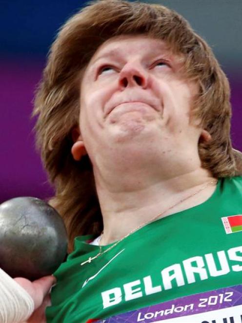 Belarus' Nadzeya Ostapchuk has denied doping. REUTERS/Kai Pfaffenbach