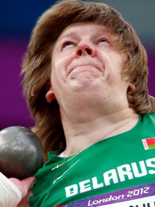 Belarusian shot putter Nadzeya Ostapchuk.