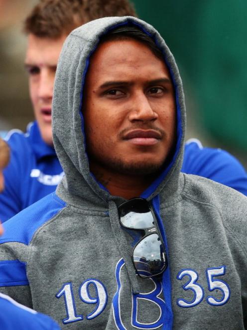 Ben Barba of the Bulldogs watches gets ready to watch the NRL trial match between the Canterbury...