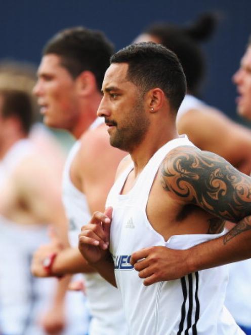 Benji Marshall takes part in a Blues training session at Unitec in Auckland. Photo Getty Images