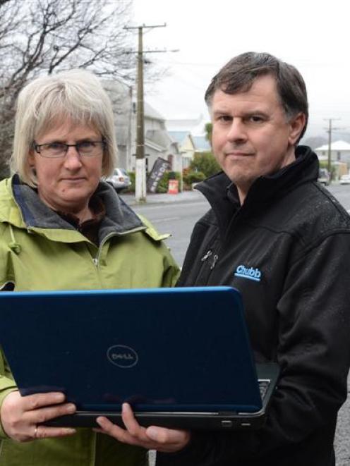 Bernadette Hay and Tim Gibson are campaigning to get faster and more reliable broadband in Outram...