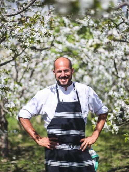 Bevan Smith in the orchard by his Oamaru restaurant Riverstone Kitchen. PHOTO: REBECCA RYAN