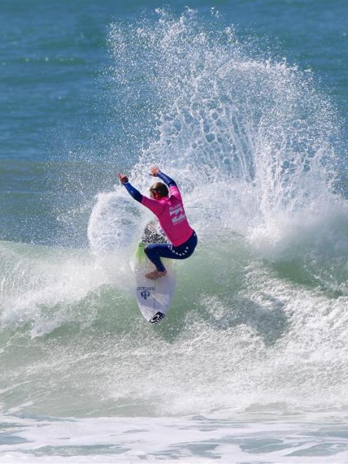 Billy Stairmand on his way to winning his fifth national title at St Clair Beach on Saturday....